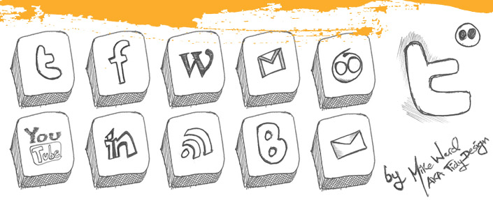 FREE Hand Drawn Social Icon Set