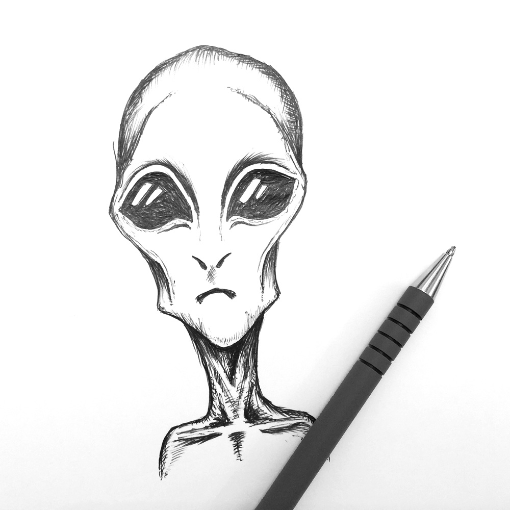 alien head sketch