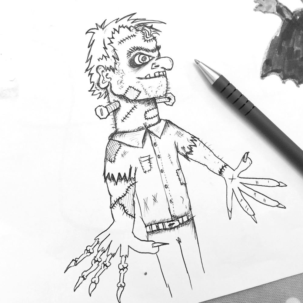zombie cartoon swketch