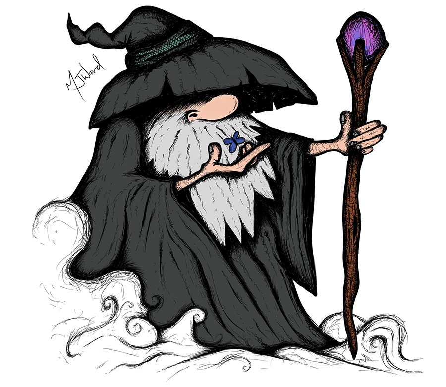 Wizard Drawing, Fantasy Art