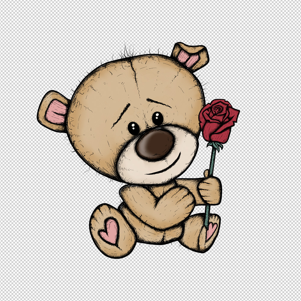 Teddy Bear with a Red Rose