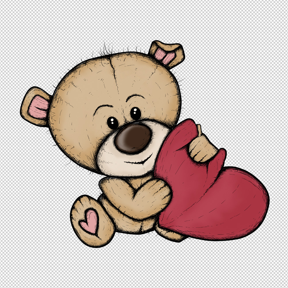 Teddy Cuddling a Love Heart