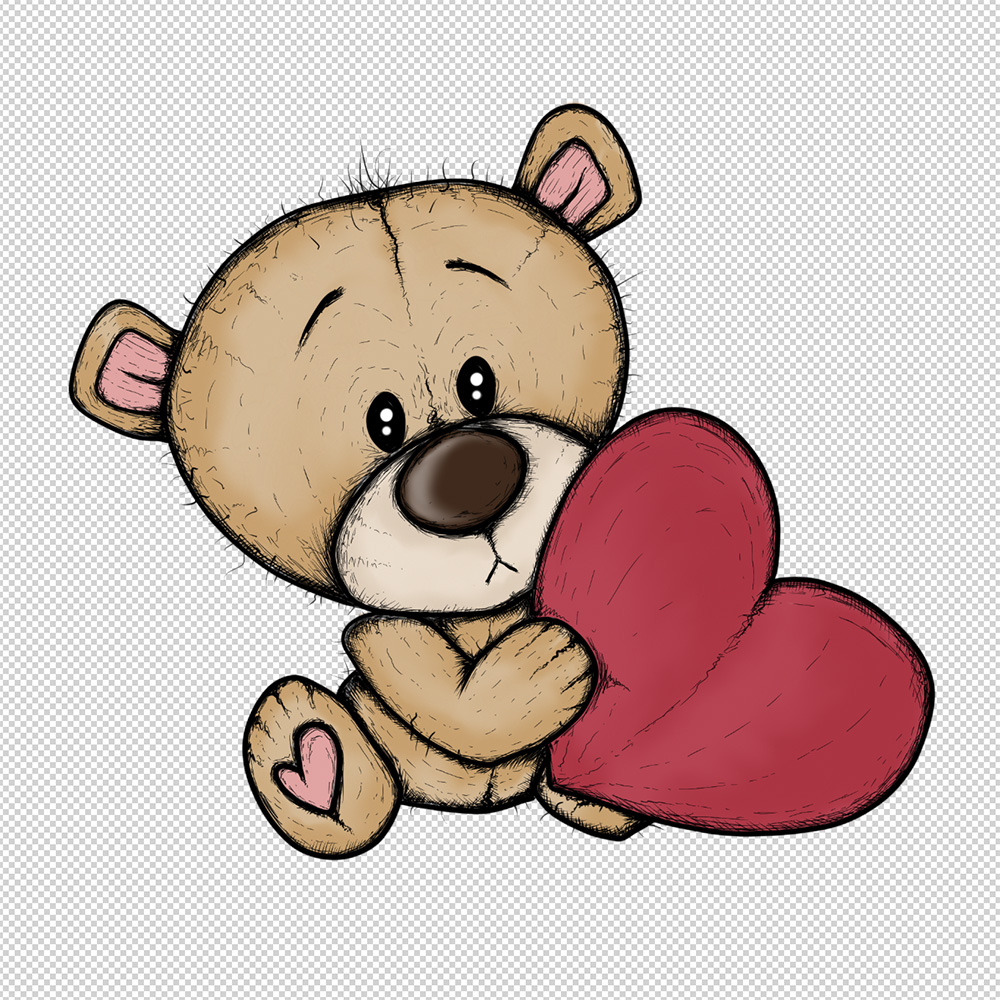 FREE Valentines Teddy Bear Drawing